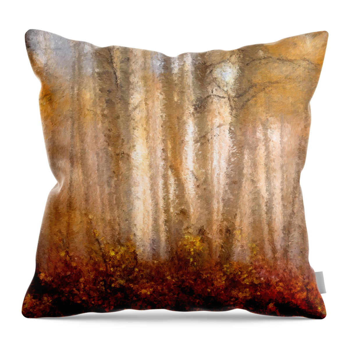 Trees Throw Pillow featuring the painting Trees by Vart Studio