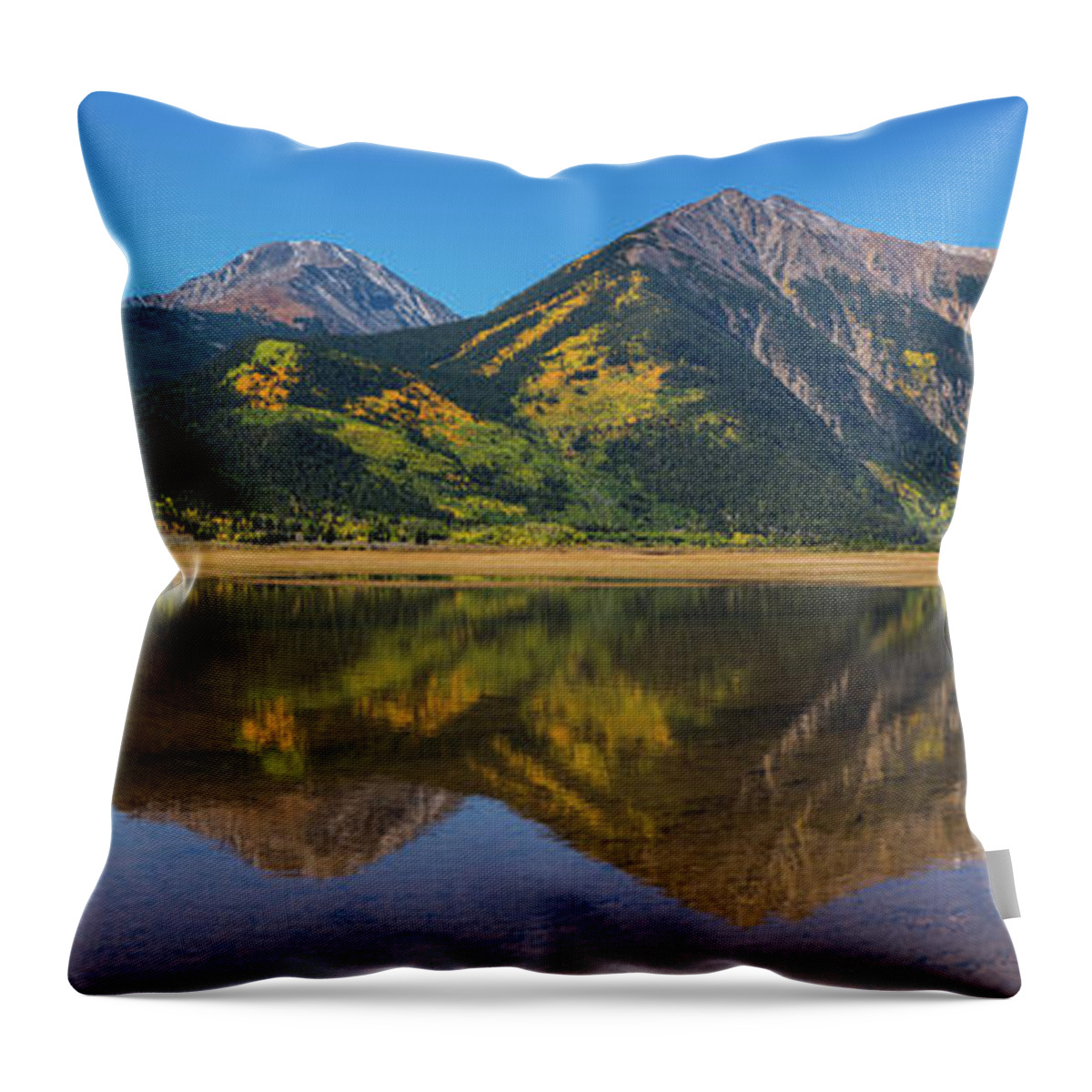  Throw Pillow featuring the photograph Twin Lakes Pano by Darren White