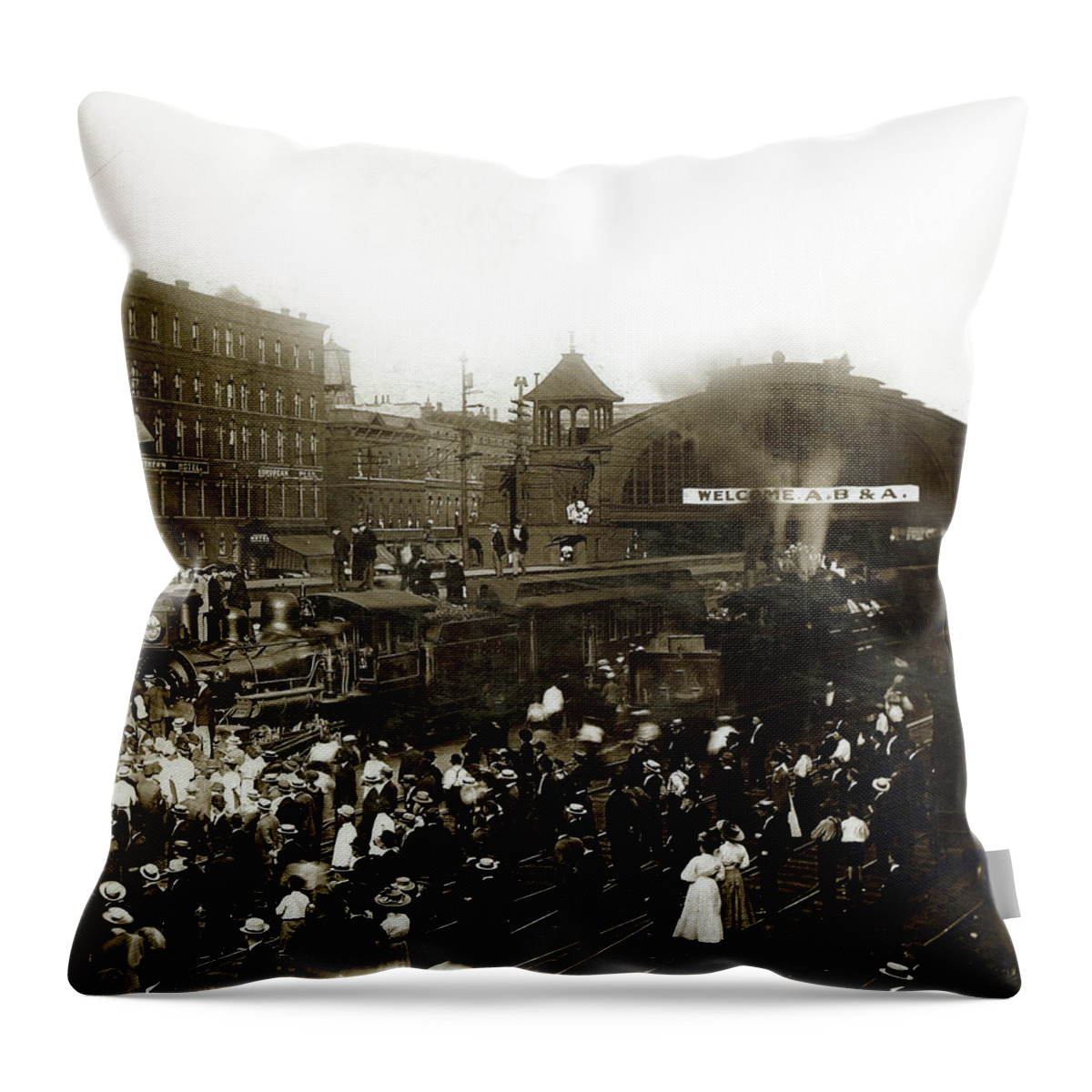 Atlanta Throw Pillow featuring the painting Union Station by Unknown