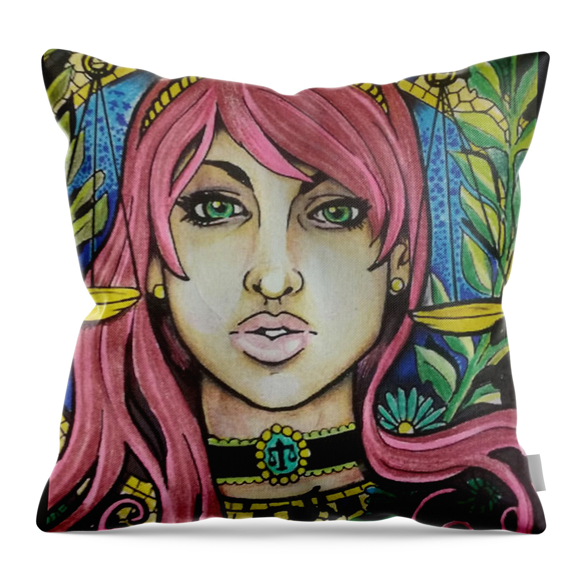 Black Art Throw Pillow featuring the drawing Untitled by Musafiir Salman