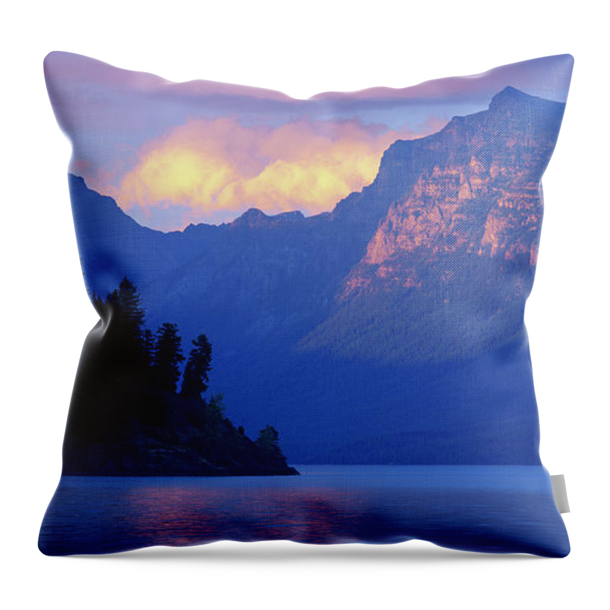 Scenics Throw Pillow featuring the photograph Usa, Montana, Glacier Np, Mountains by Paul Souders