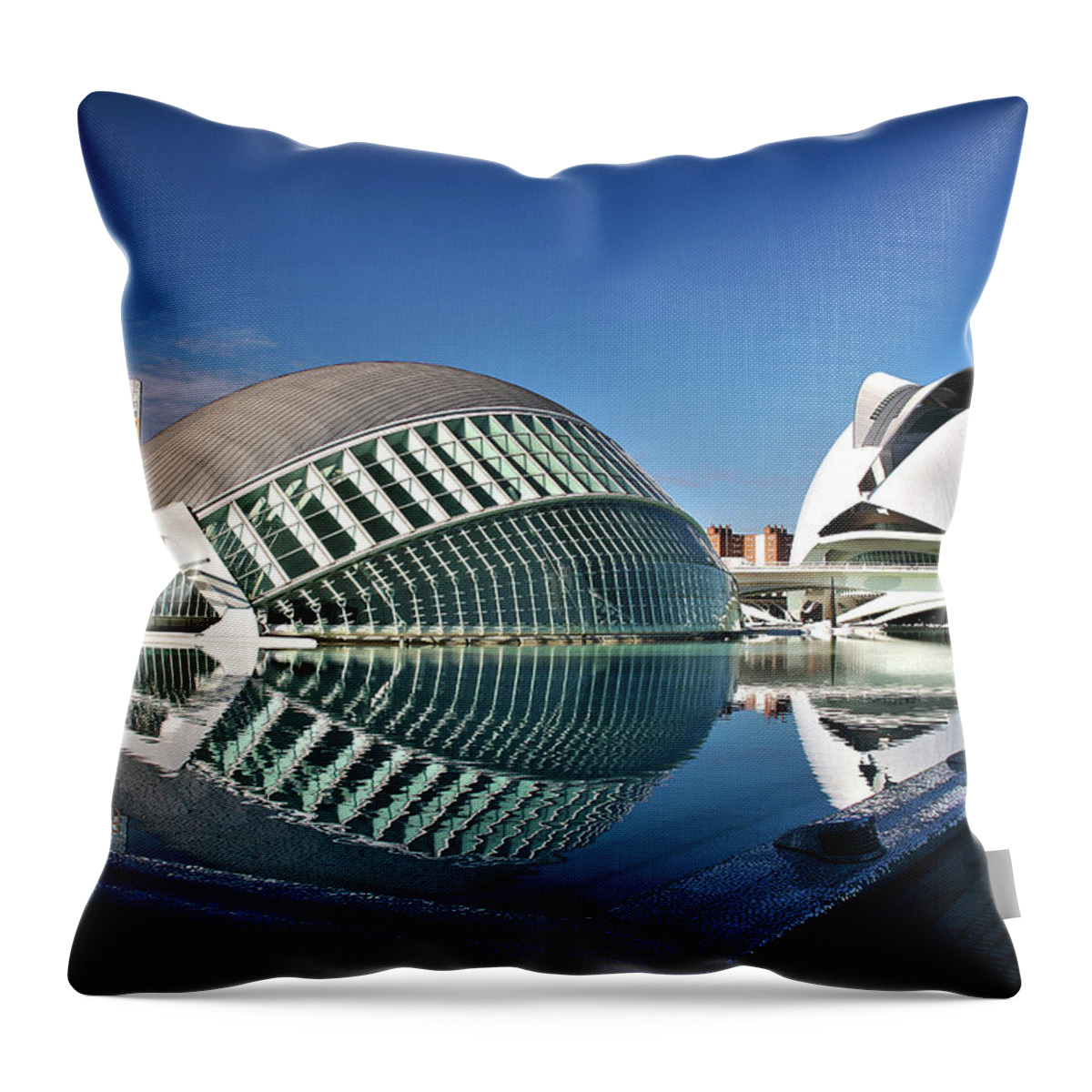 Valencia Throw Pillow featuring the photograph Valencia, Spain - City of Arts and Sciences by Richard Krebs