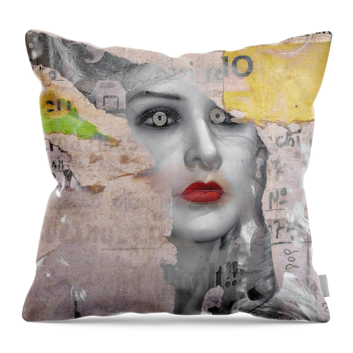 Woman Throw Pillow featuring the digital art Venetian beauty by Gabi Hampe