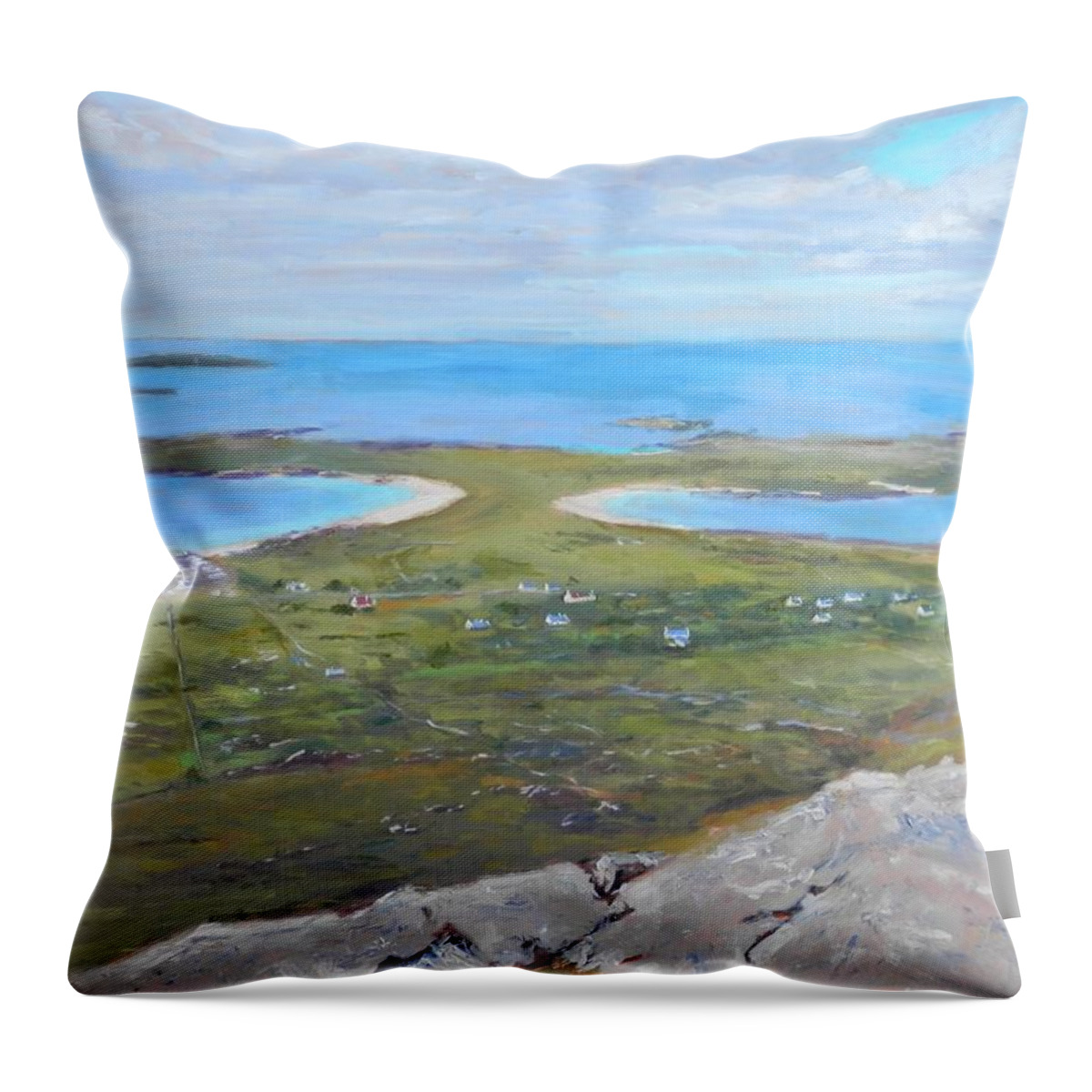 Nature Throw Pillow featuring the painting View from Errisbeg by Michael Camp
