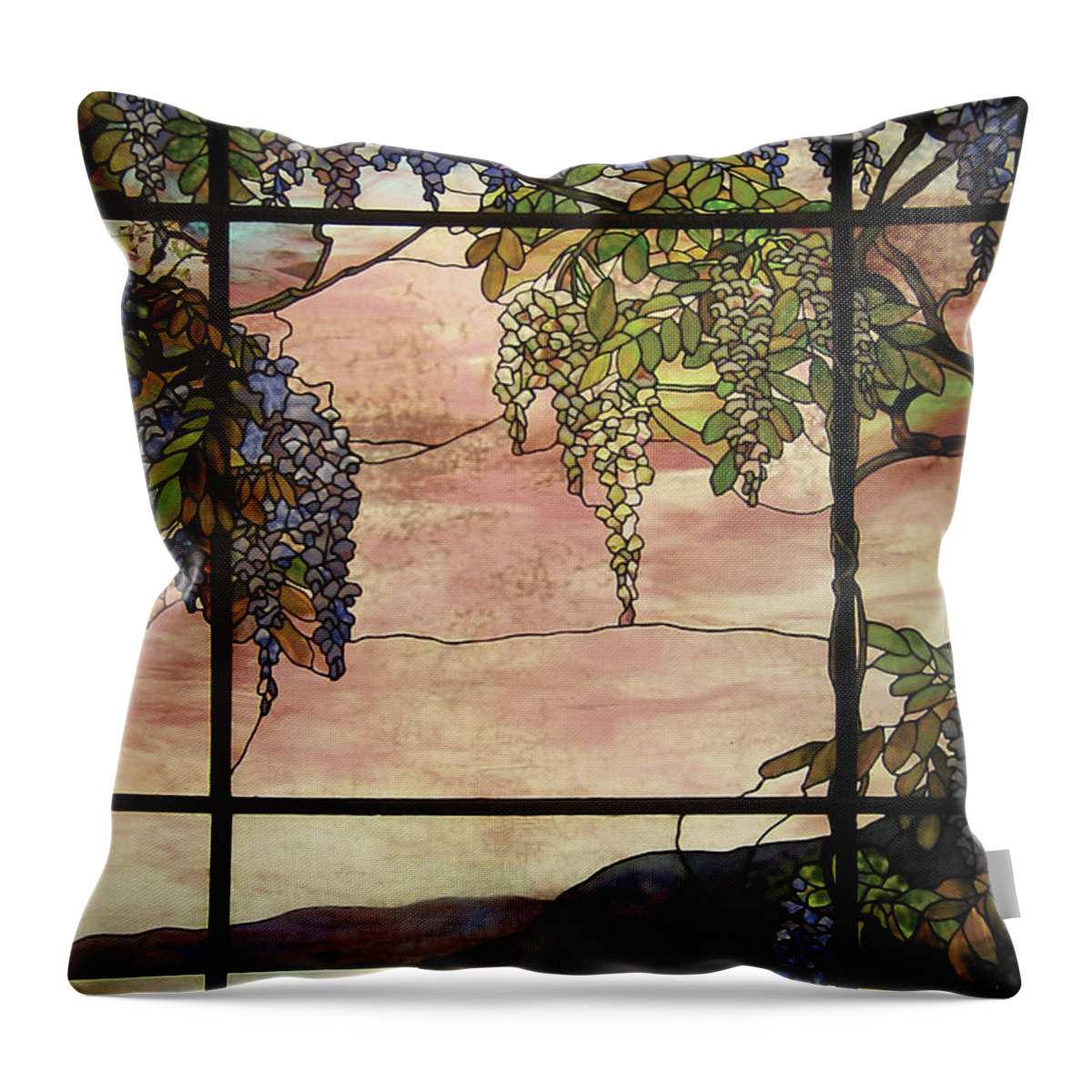 Tiffany Throw Pillow featuring the painting View of Oyster Bay by Louis Comfort Tiffany
