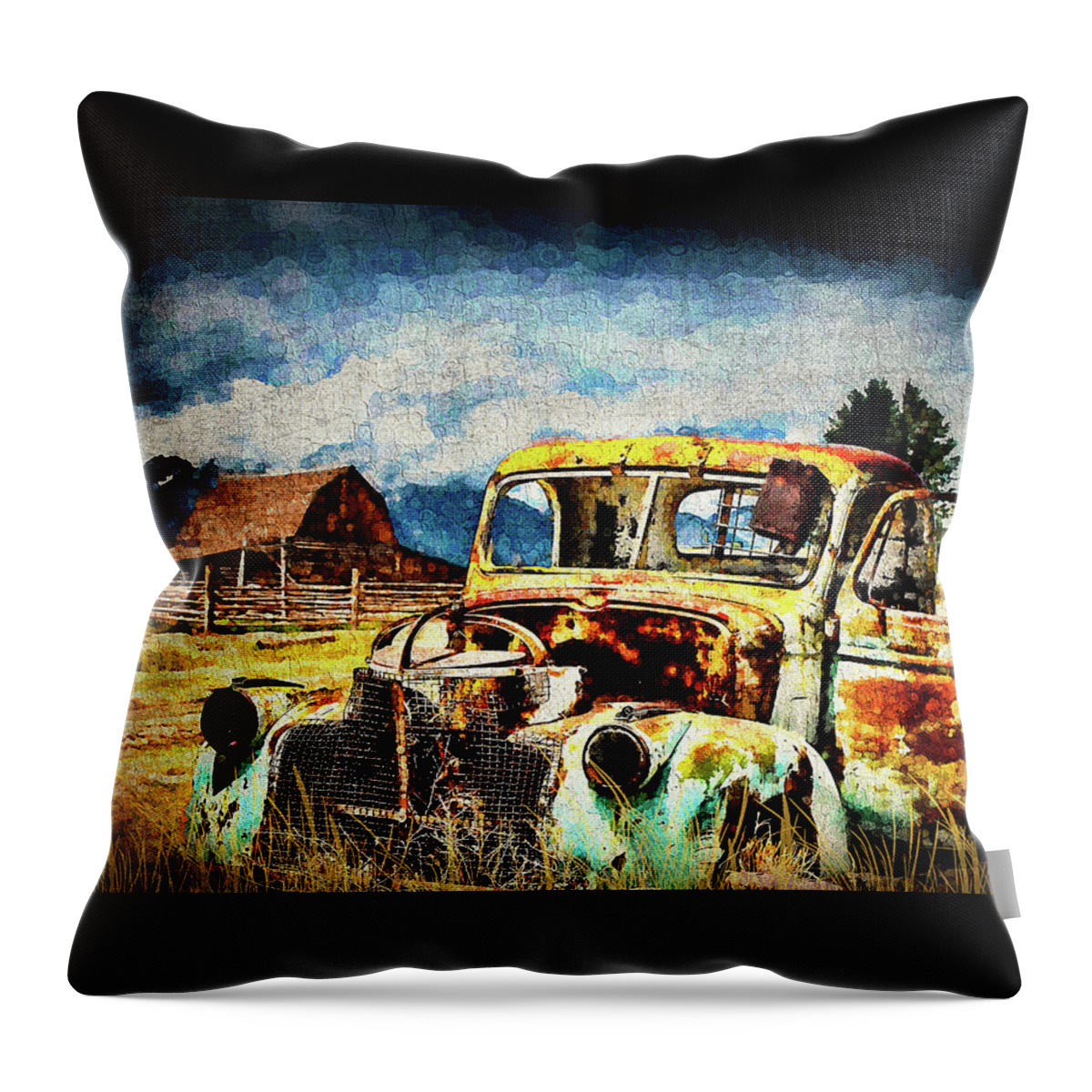 Truck Throw Pillow featuring the digital art Vintage by Mark Allen