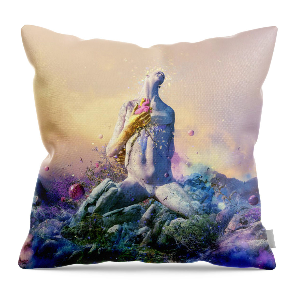 Surreal Throw Pillow featuring the digital art Vulnicura by Mario Sanchez Nevado
