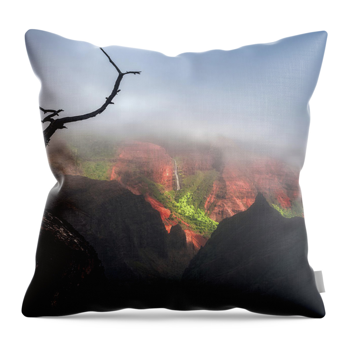 Waimea Throw Pillow featuring the photograph Waimea Canyon by Tor-Ivar Naess