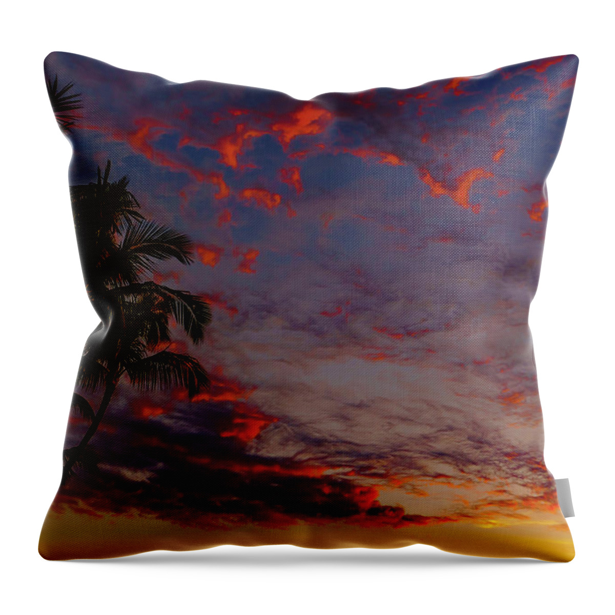 Hawaii Throw Pillow featuring the photograph Warm Sky by John Bauer