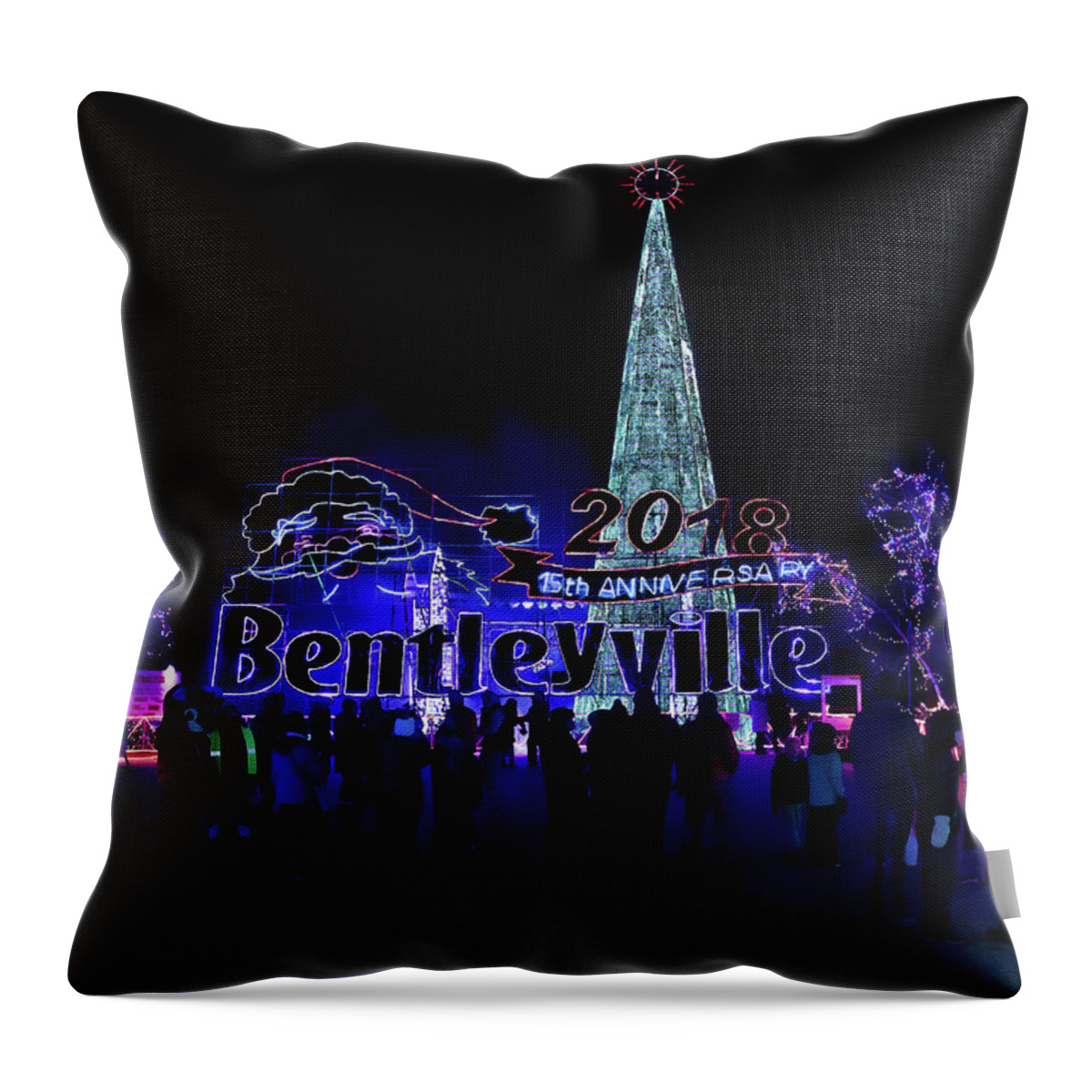 Bentleyville Throw Pillow featuring the photograph Welcome to Bentleyville by Susan Rissi Tregoning
