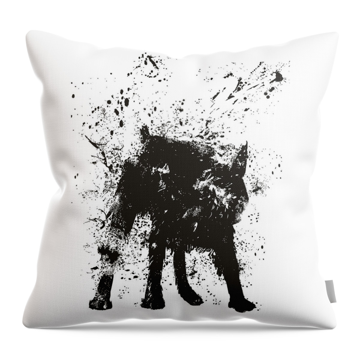 Dog Throw Pillow featuring the painting Wet dog by Balazs Solti