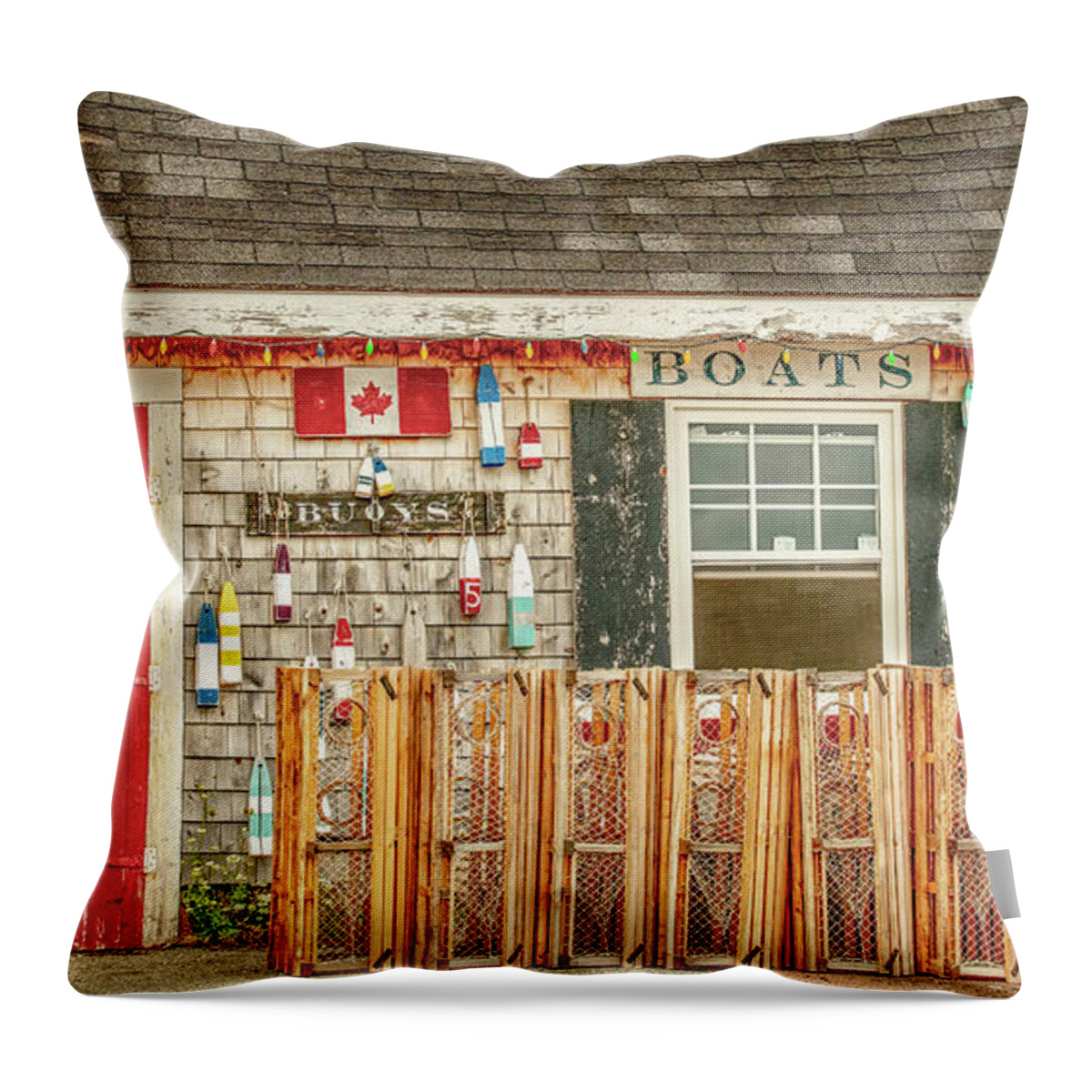 Pei Throw Pillow featuring the photograph Wharf Side by Marcy Wielfaert