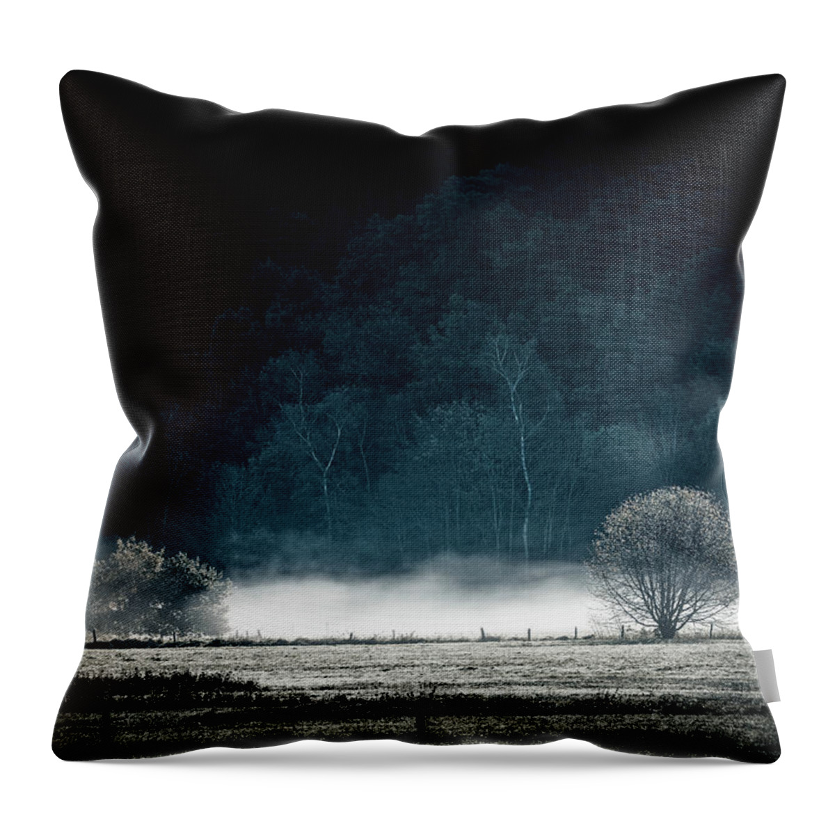 Landscape Throw Pillow featuring the photograph White Mist by Philippe Sainte-Laudy