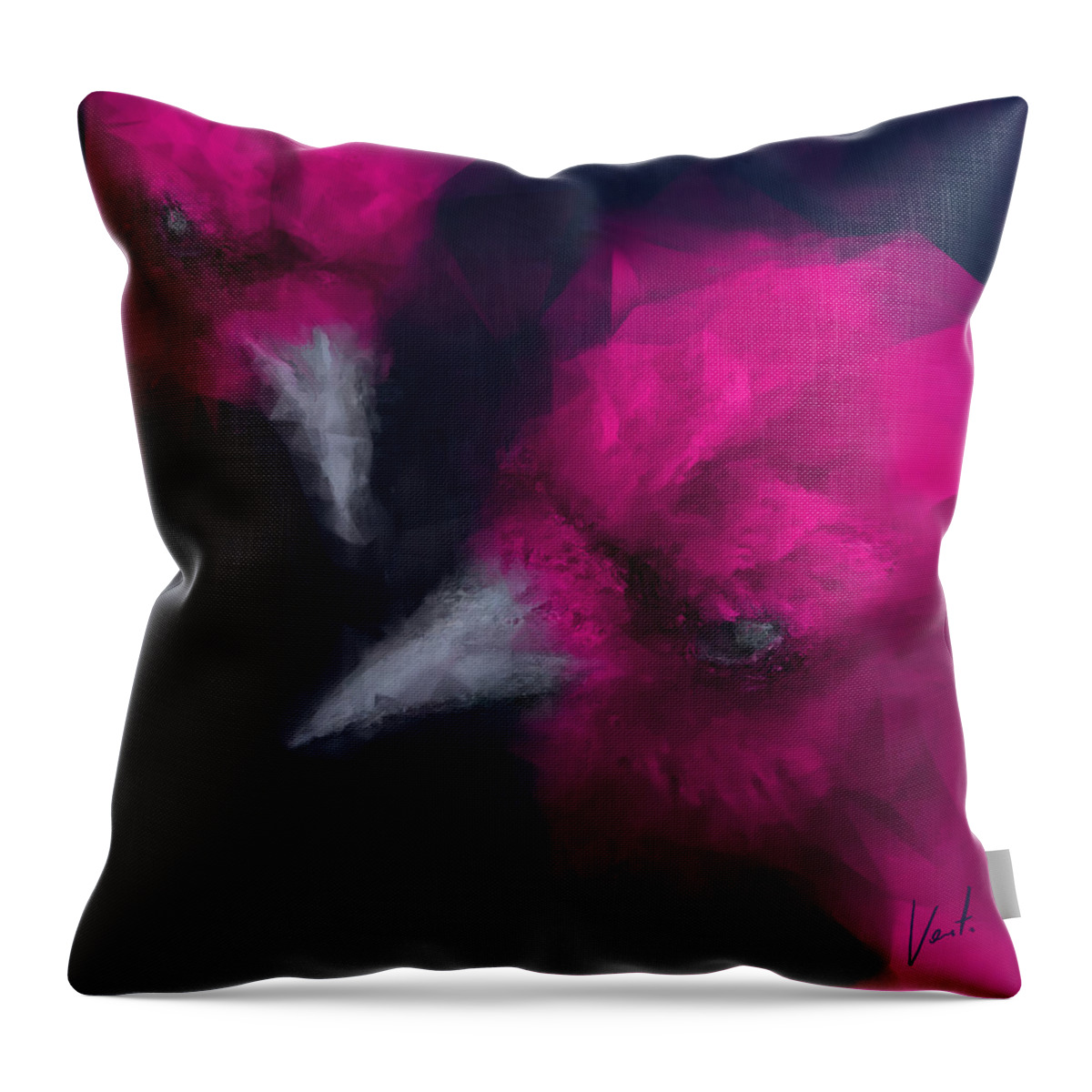 Bird Throw Pillow featuring the painting WHITE Ravens by Vart Studio
