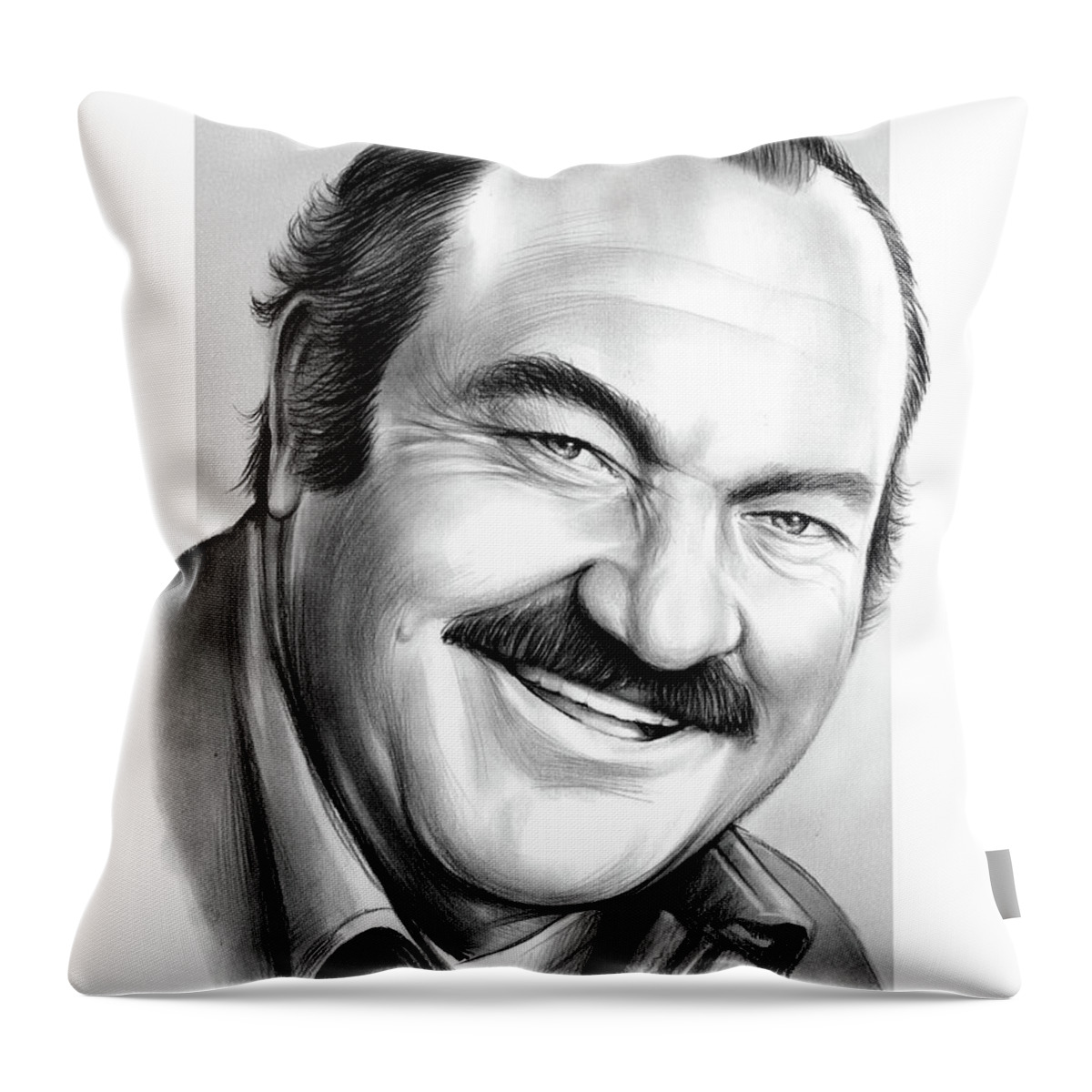 William Conrad Throw Pillow featuring the drawing William Conrad by Greg Joens