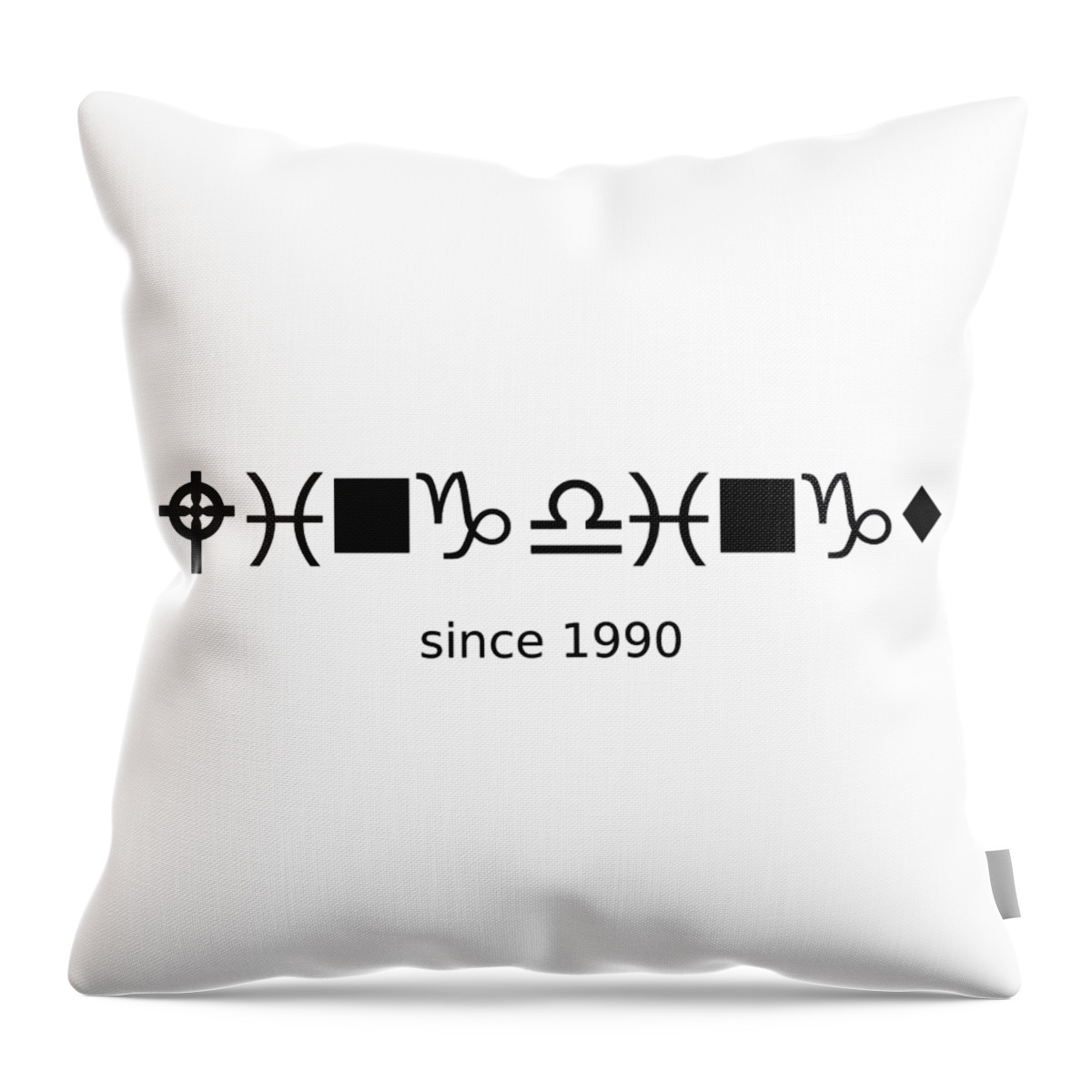 Richard Reeve Throw Pillow featuring the digital art Wingdings since 1990 - Black by Richard Reeve
