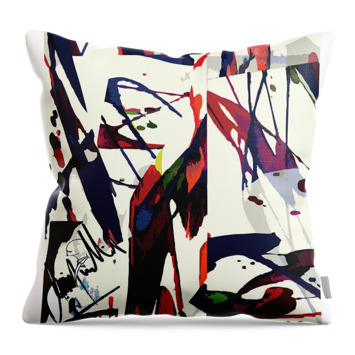  Throw Pillow featuring the digital art Wolf by Jimmy Williams