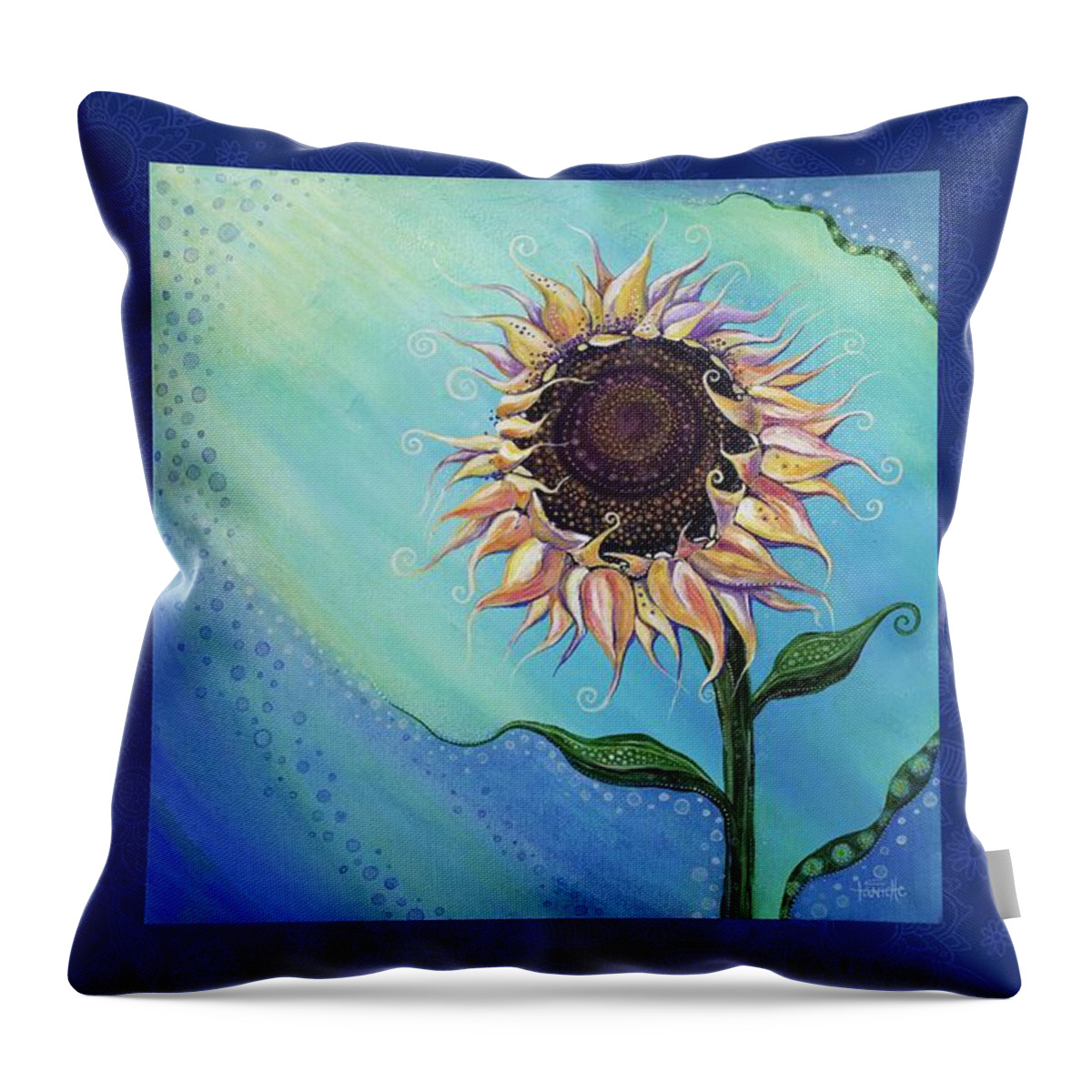 Sunflower Throw Pillow featuring the digital art You Are My Sunshine - Poetry by Tanielle Childers