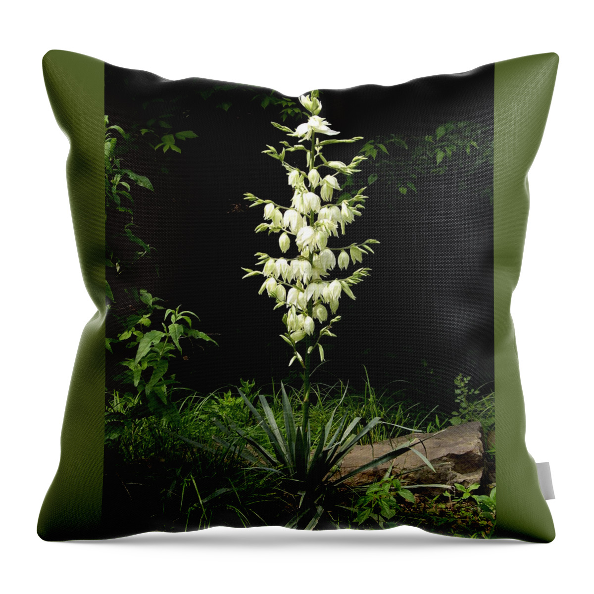 Yucca Throw Pillow featuring the photograph Yucca Blossoms by Nancy Ayanna Wyatt