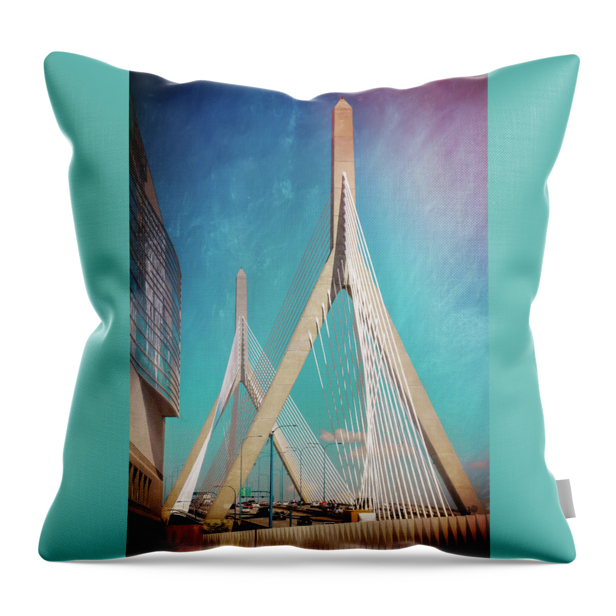 Boston Throw Pillow featuring the photograph Zakim Bridge Boston Massachusetts by Carol Japp