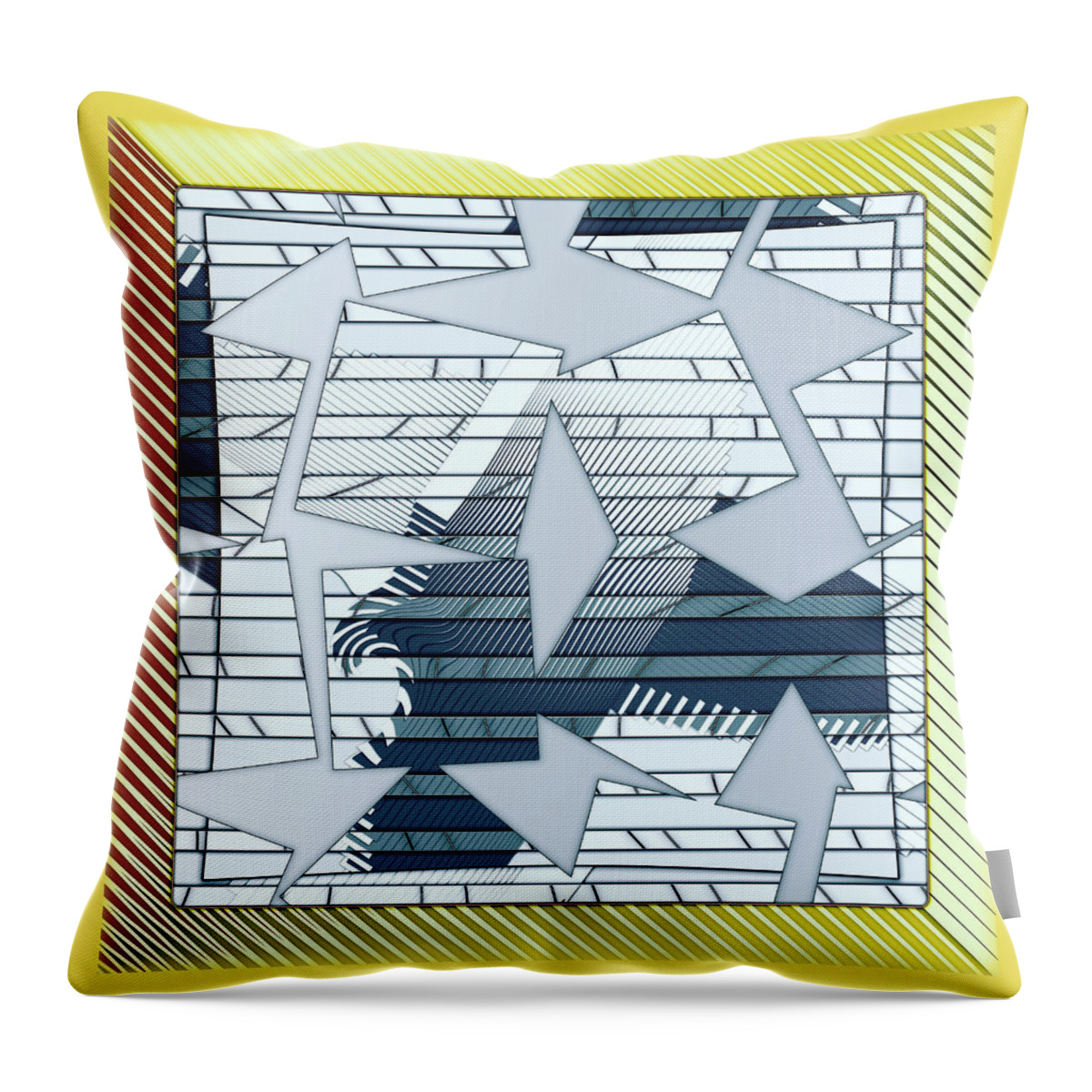 Yellow Throw Pillow featuring the digital art # 43 by Marko Sabotin