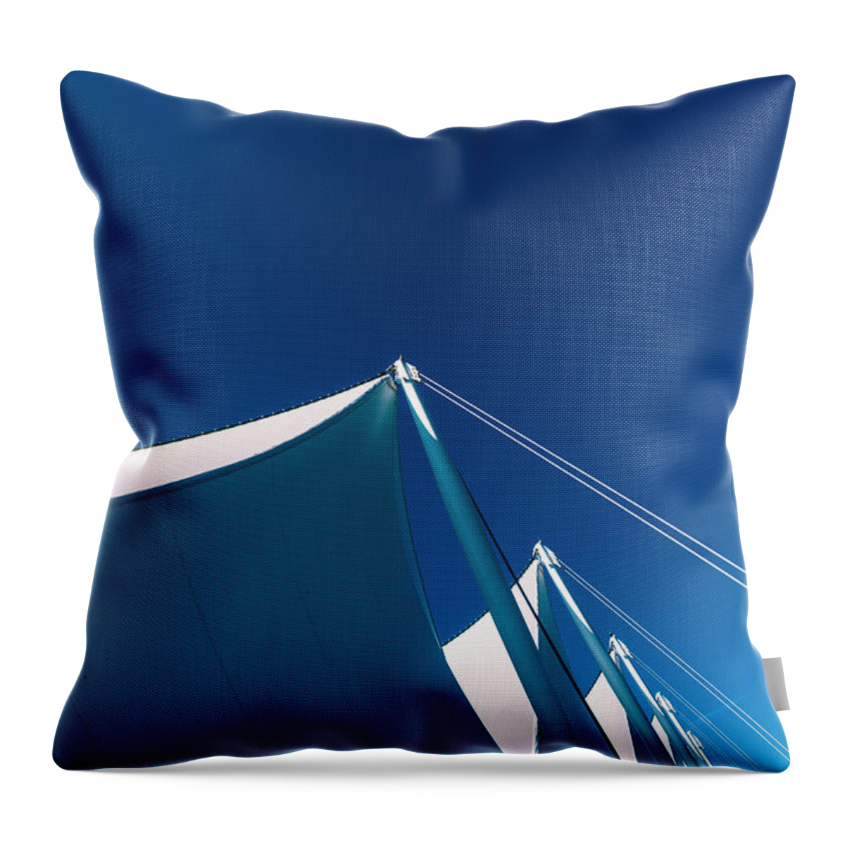 Port Of Vancouver Throw Pillow featuring the photograph 0172 Port of Vancouver Sails Waterfront by Amyn Nasser Neptune Gallery
