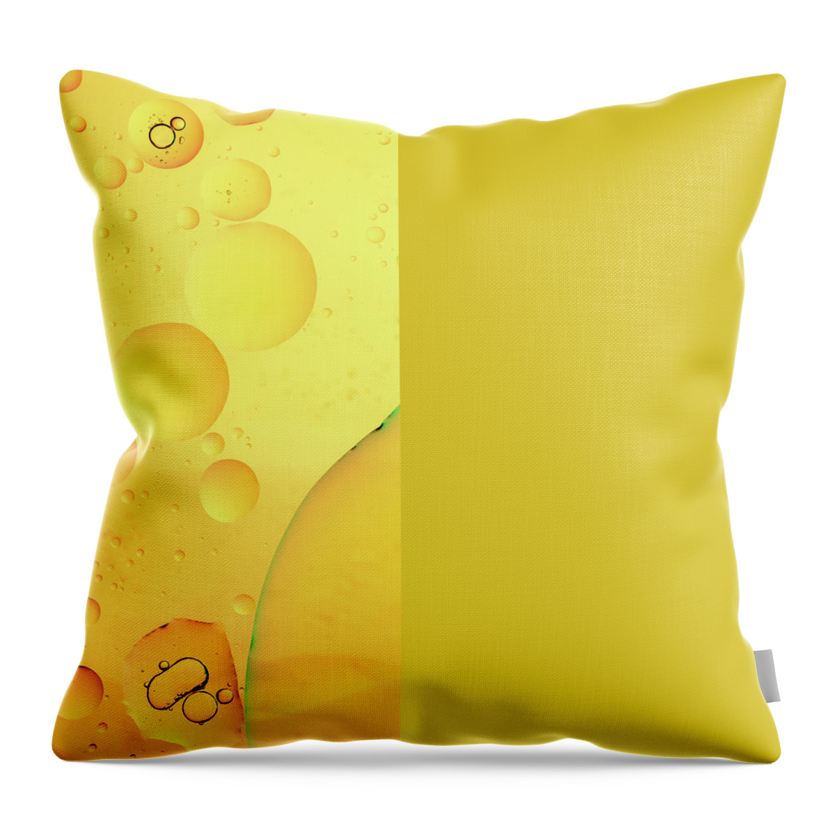 Fluid Throw Pillow featuring the photograph Abstract, image of oil, water and soap with colourful background by Michalakis Ppalis