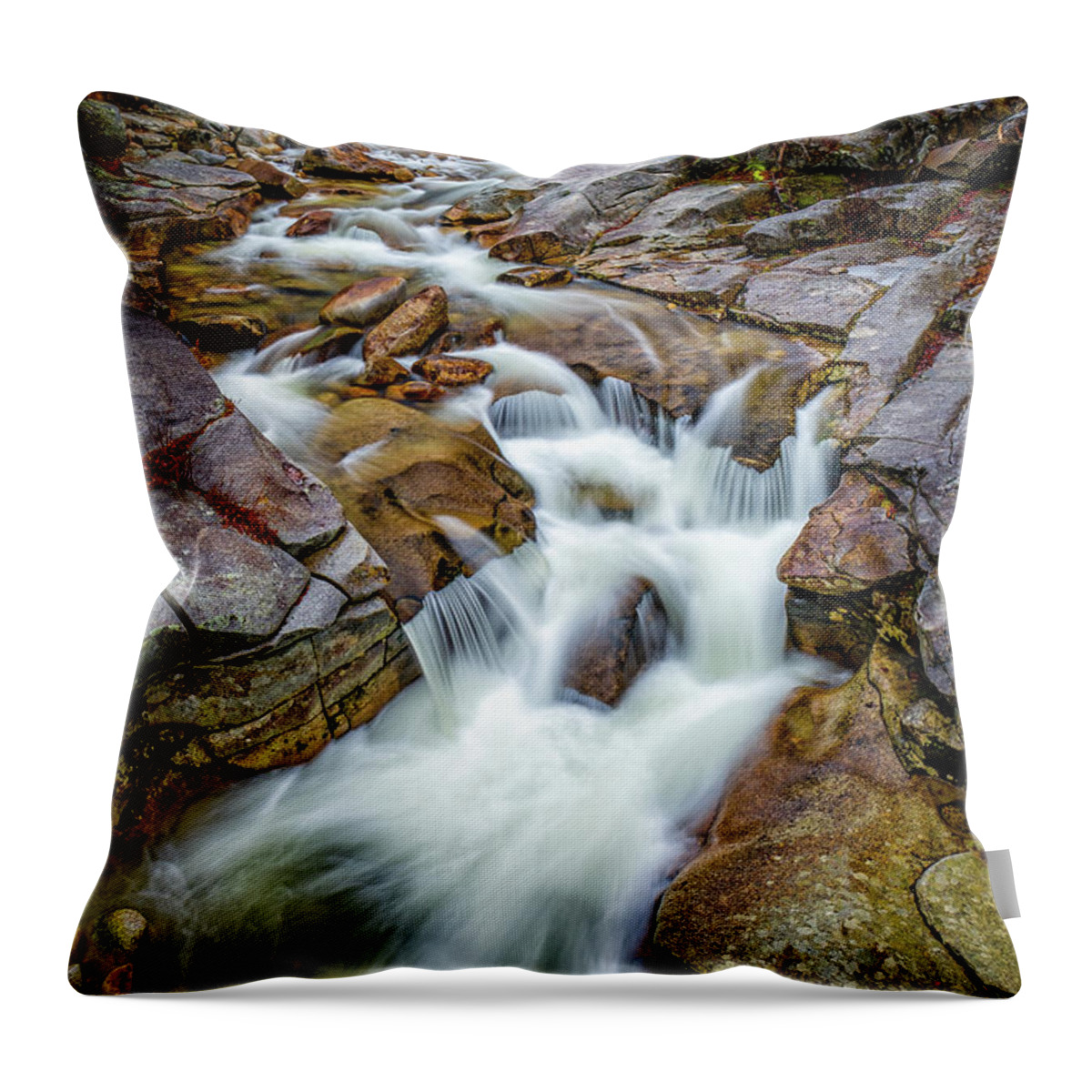 New Hampshire Throw Pillow featuring the photograph Ammonoosuc Cascade by Jeff Sinon