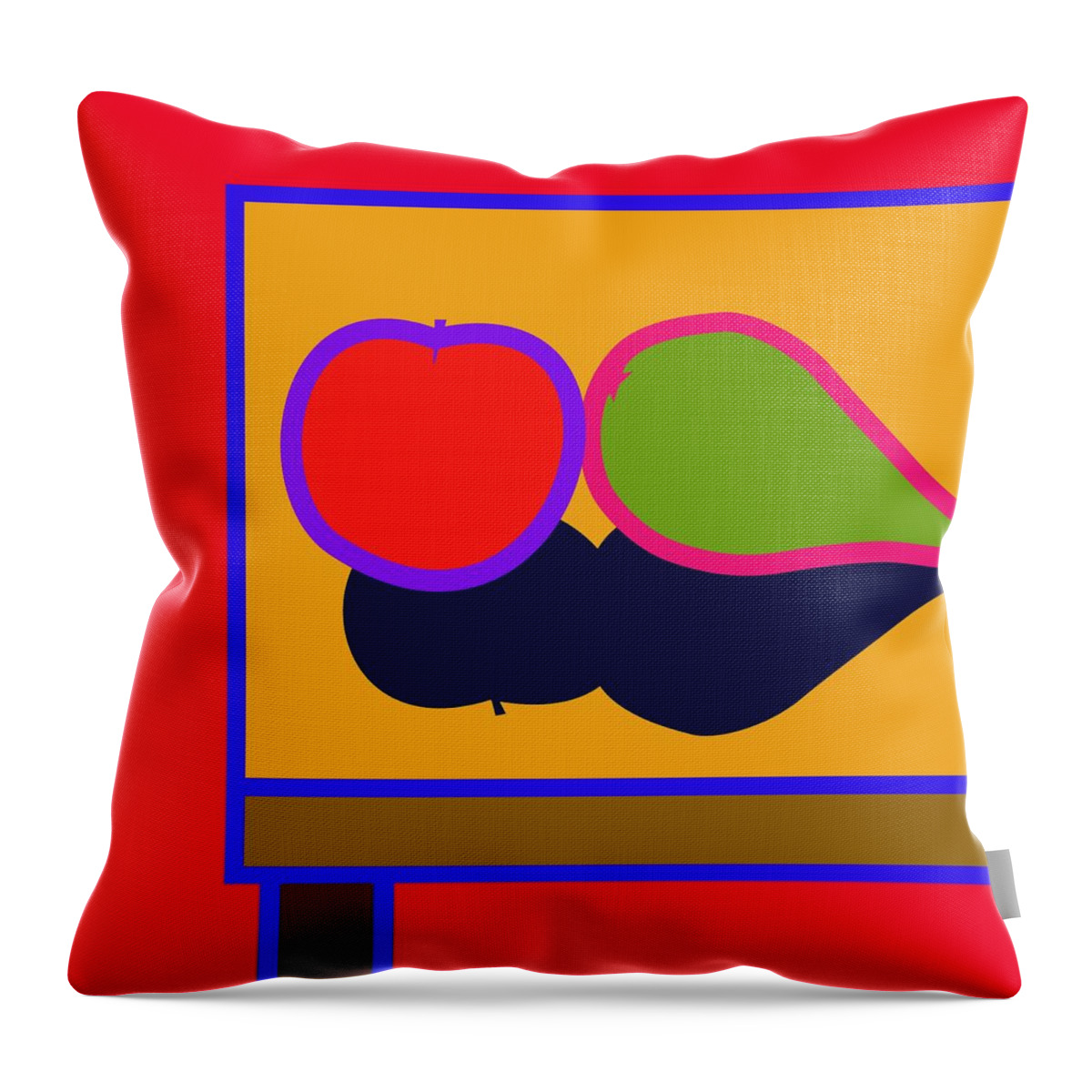 Apple Throw Pillow featuring the digital art Apple and Pear by Fatline Graphic Art