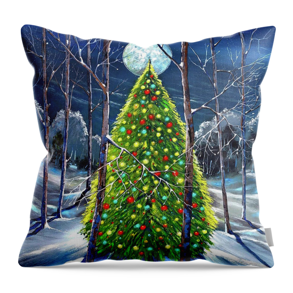 Holiday Throw Pillow featuring the painting Christmas Gathering by Ford Smith