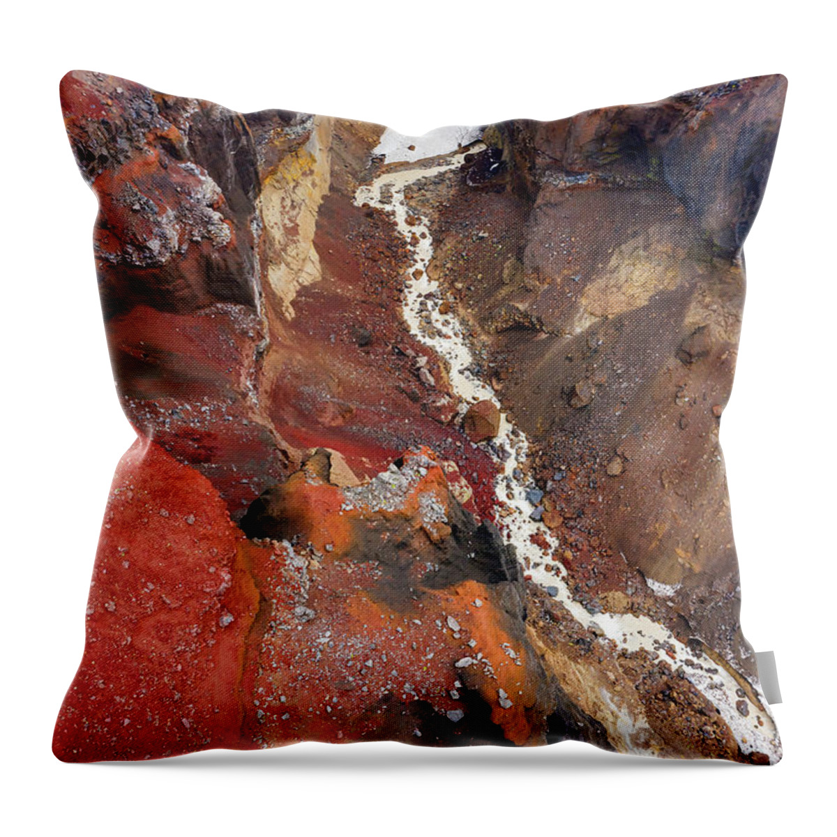 Canyon Throw Pillow featuring the photograph Colorful Dangerous Canyon on Kamchatka by Mikhail Kokhanchikov