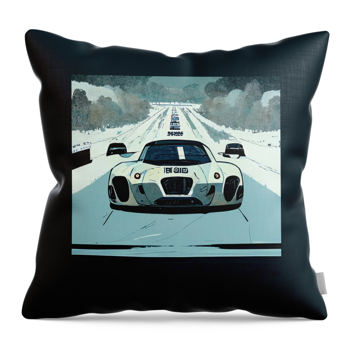 Cool Cartoon The Stig Top Gear Show Driving A Car B4171111 5f46 4446 8662  5761ee616a14 Throw Pillow by MotionAge Designs - Pixels