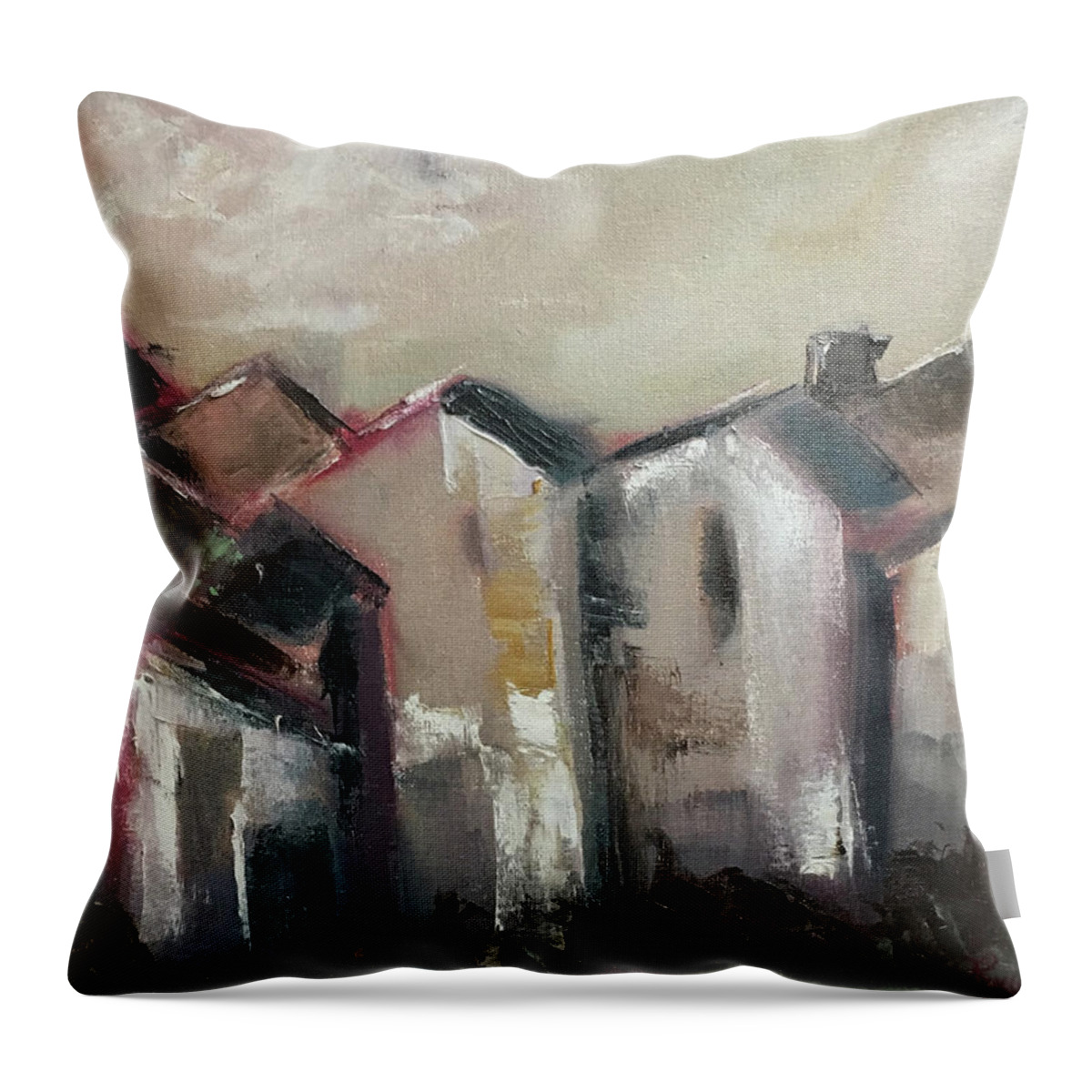 Loose Brush Throw Pillow featuring the painting Corsica by Roxy Rich