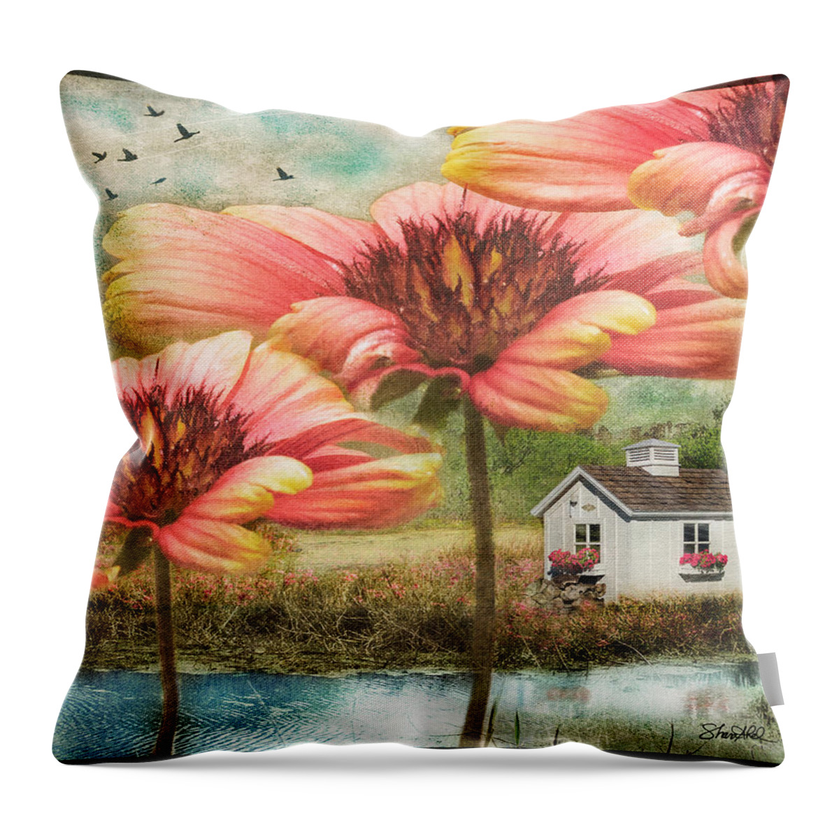 Flower Throw Pillow featuring the photograph Covered in Love by Shara Abel