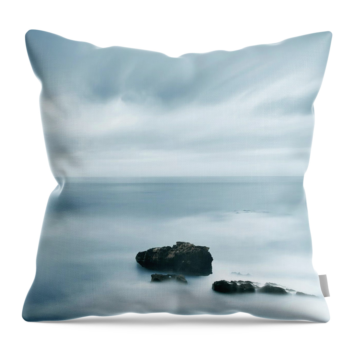 Background Throw Pillow featuring the photograph Dark Rocks and Bad Weather II by Stefano Orazzini
