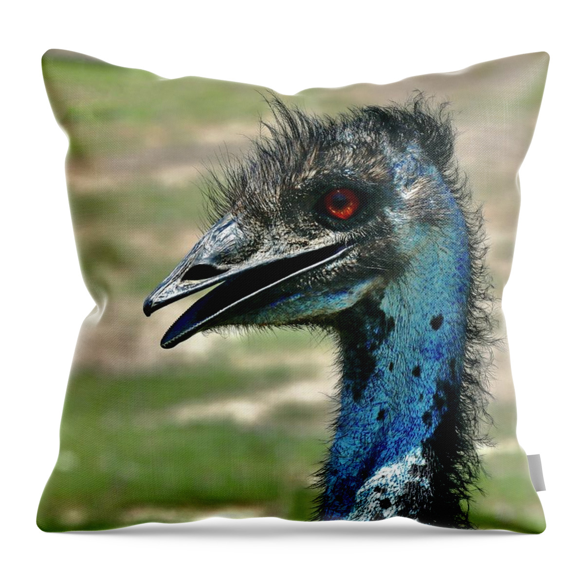 Emu Throw Pillow featuring the photograph Emu by Sarah Lilja