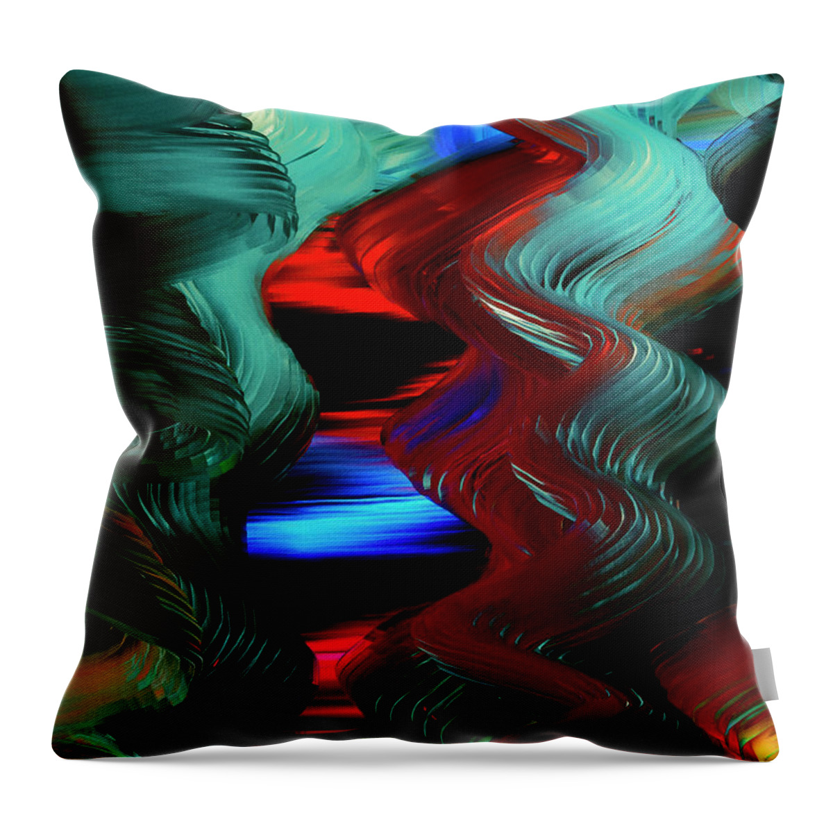 Abstract Throw Pillow featuring the digital art Flight of the Imagination by Gerlinde Keating - Galleria GK Keating Associates Inc