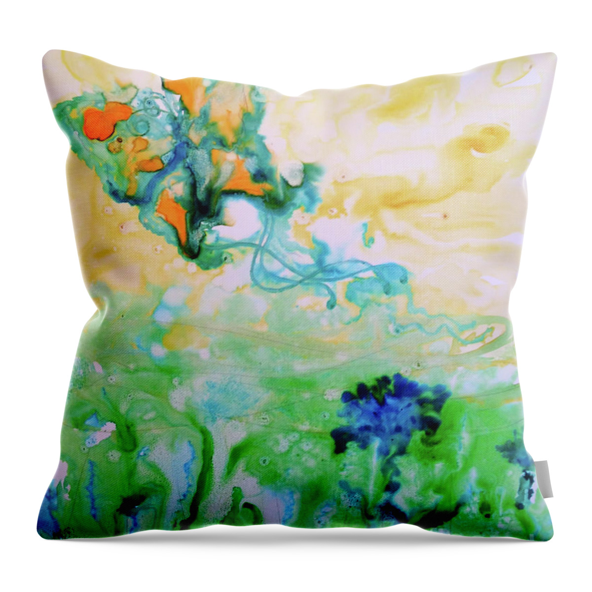 Fly Throw Pillow featuring the painting Fly with Me by Jeanette Rodriguez