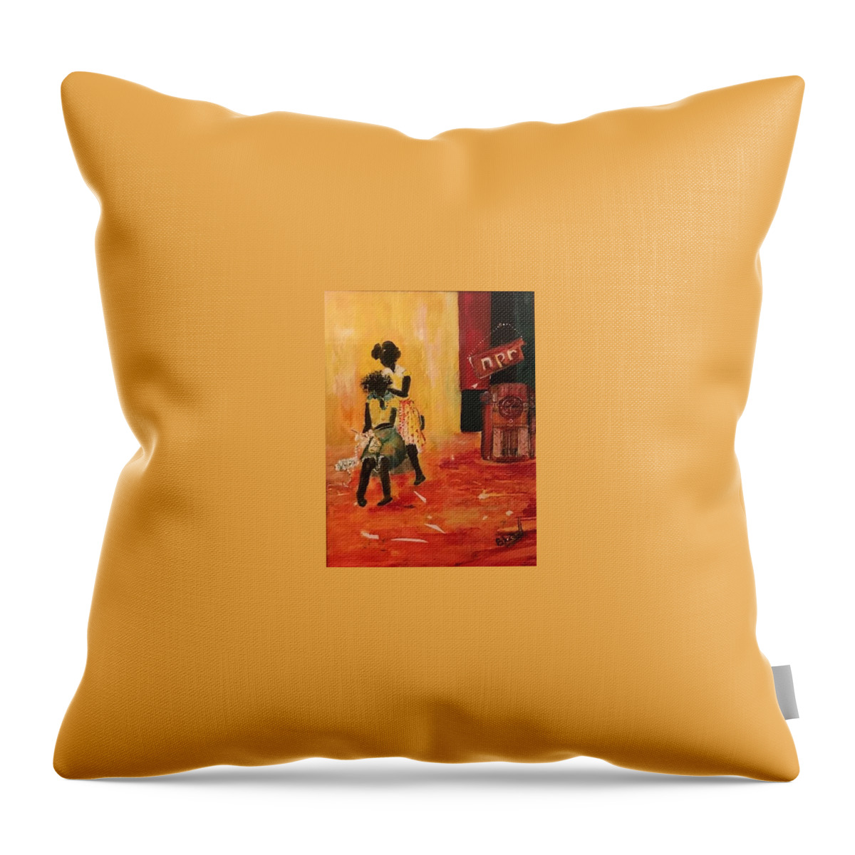 Figurative Throw Pillow featuring the painting Grooving by Peggy Blood