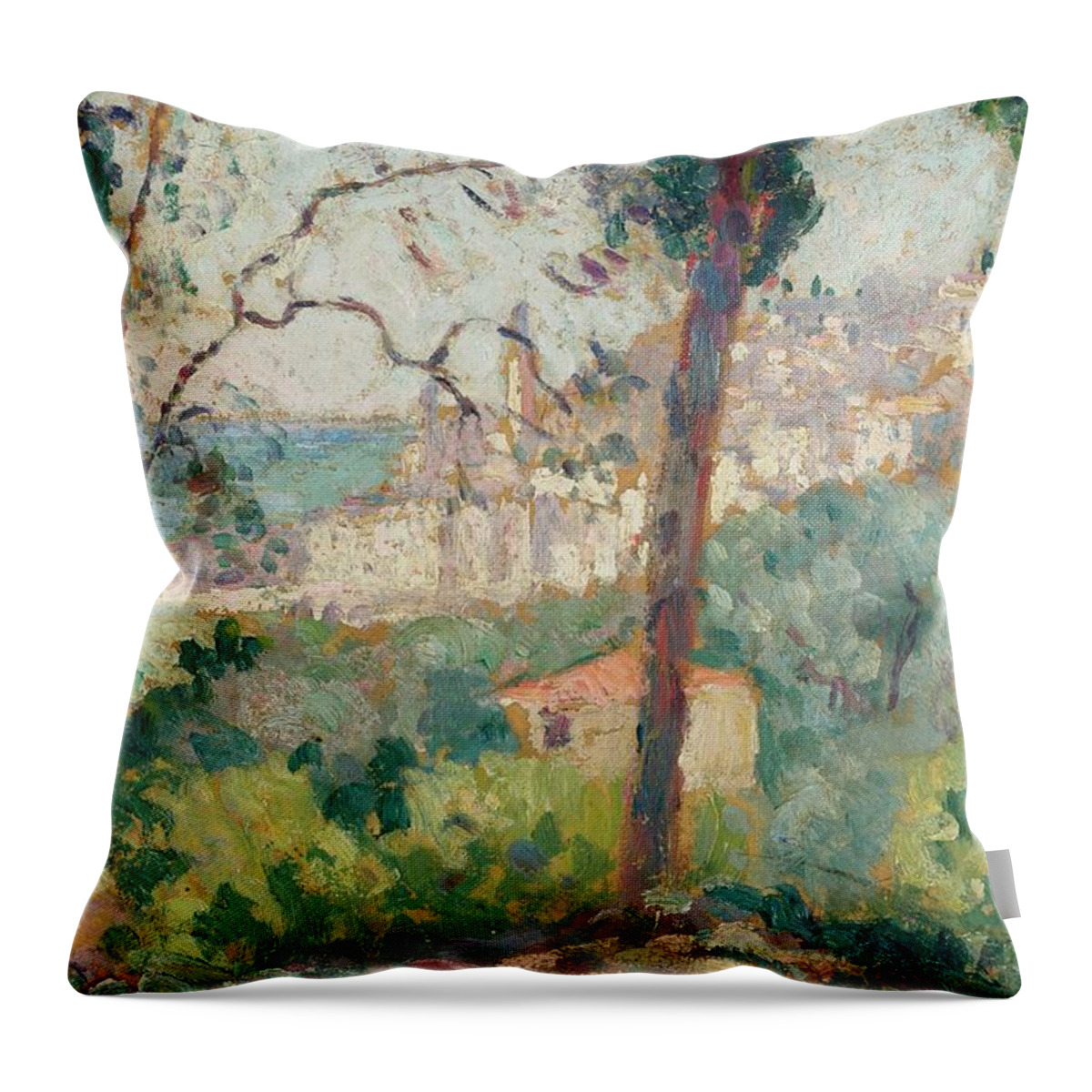 Background Throw Pillow featuring the painting Henri Lebasque by MotionAge Designs