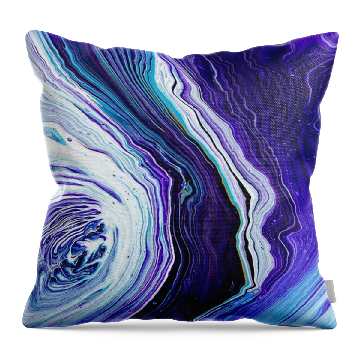 Abstract Throw Pillow featuring the digital art Here And There - Colorful Abstract Contemporary Acrylic Painting by Sambel Pedes