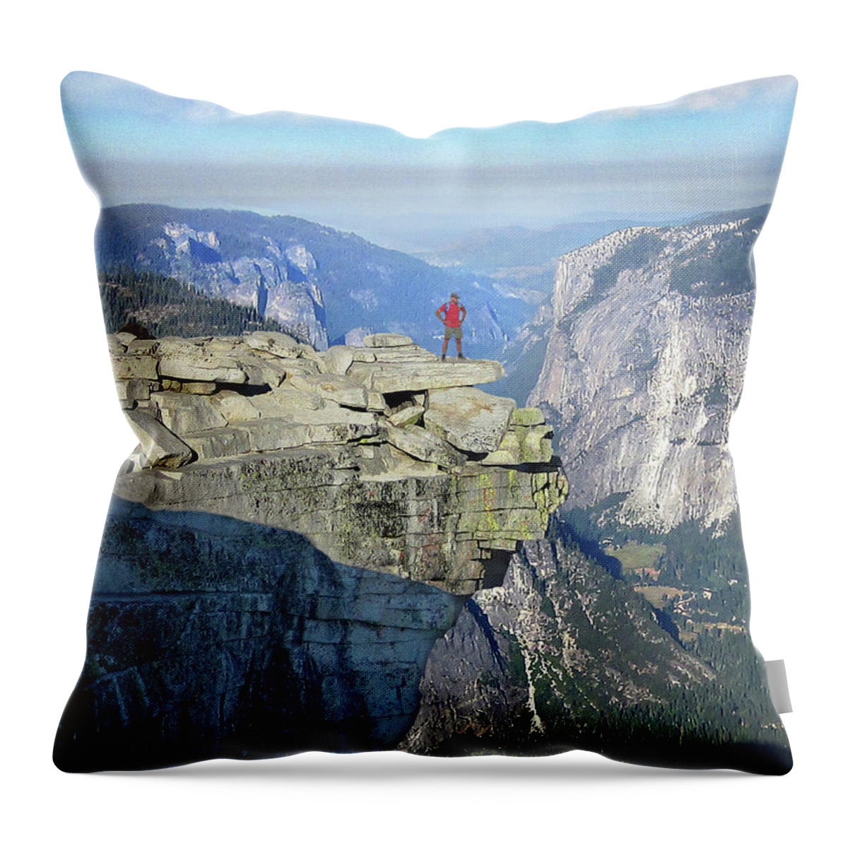 Half Dome Yosemite Mountain Hiking Adventure Premium Decorative Accent Throw Pillow