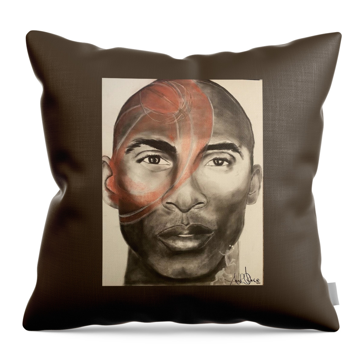  Throw Pillow featuring the drawing KB by Angie ONeal