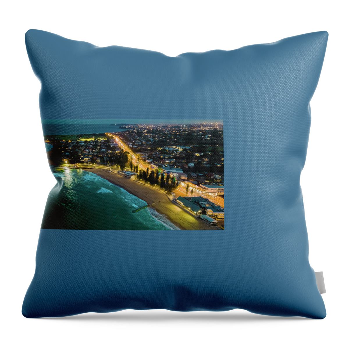 Clouds Throw Pillow featuring the photograph Sunset Panorama of the Northern Beaches of Sydney No 2 by Andre Petrov