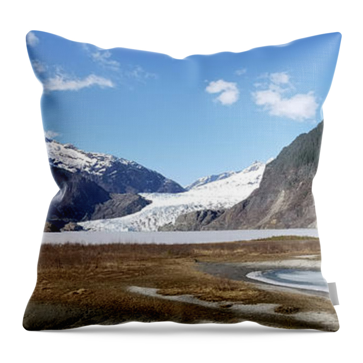 #juneau Throw Pillow featuring the photograph Mendenhall Lake in the Spring by Charles Vice