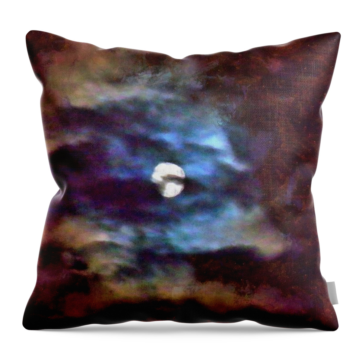Moon Throw Pillow featuring the mixed media Moonscape by Christopher Reed