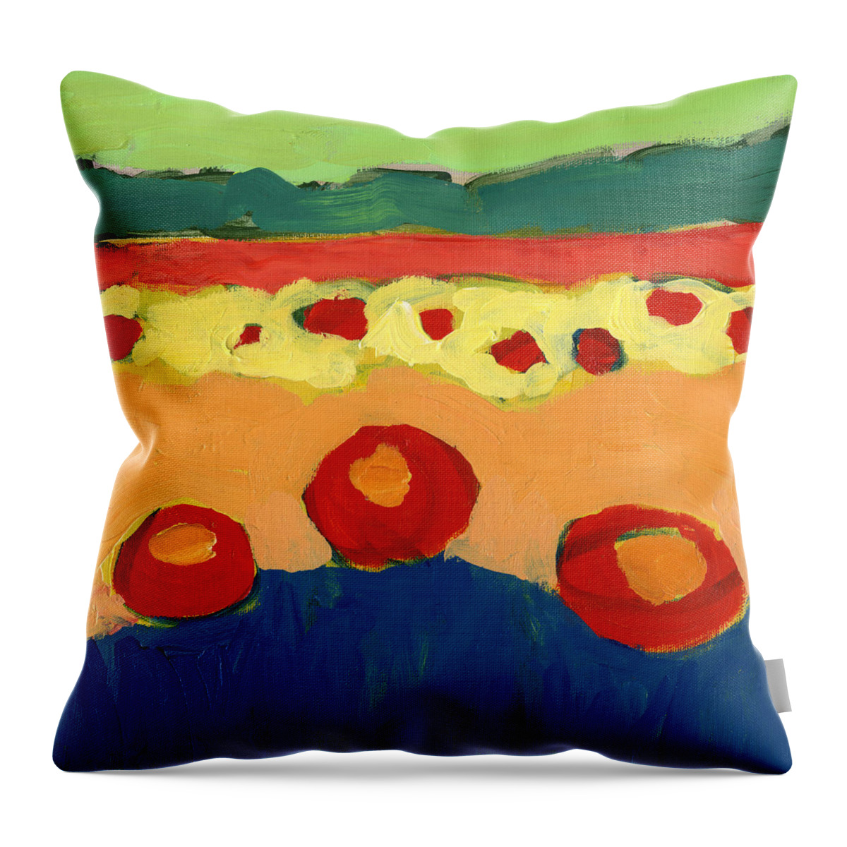 Abstract Throw Pillow featuring the painting Painted Valley No 2 by Jennifer Lommers