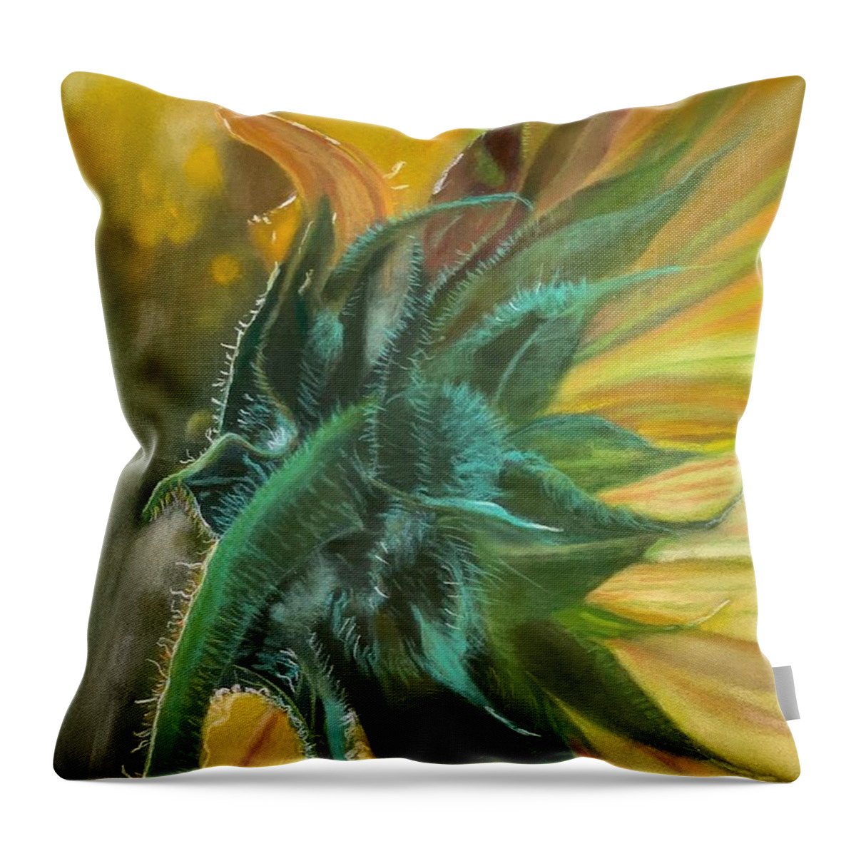 Sunrays Throw Pillow featuring the painting Reaching for the Sun by Juliette Becker