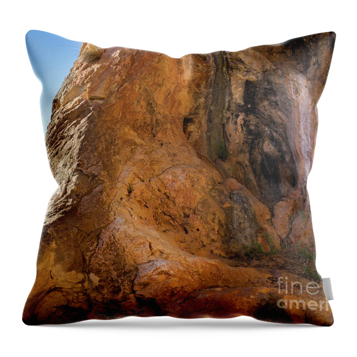 Mountains Throw Pillow featuring the photograph Red-brown rock formation 3. Abstract mountain beauty by Adriana Mueller