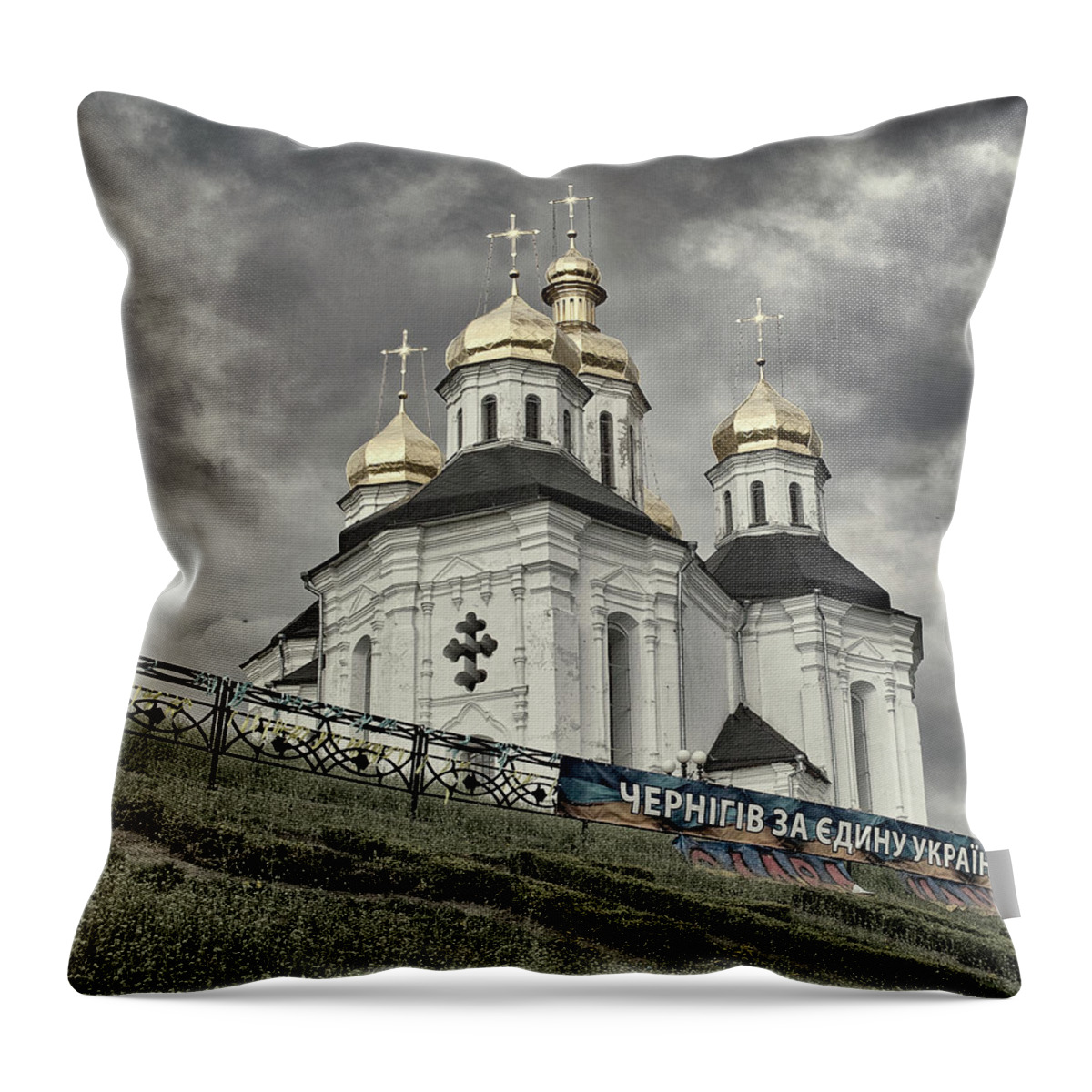 Church Throw Pillow featuring the photograph St. Catherine Church by Andrii Maykovskyi